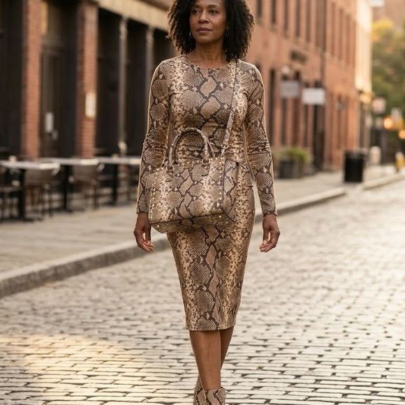 Michael Kors Snake Print handbag/crossbody - Picture 2 of 13